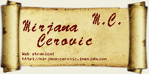 Mirjana Cerović vizit kartica